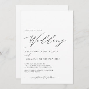 Invitation Mariage de script minimaliste sophistiqué moderne
