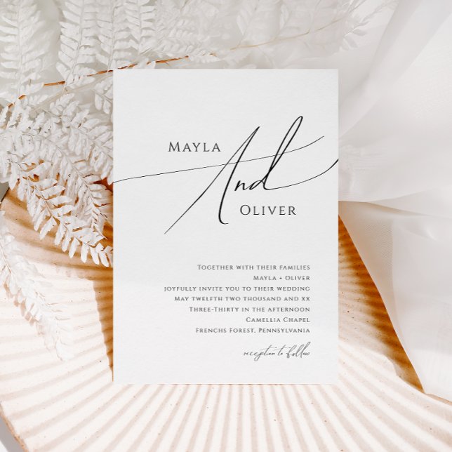 Invitation Mariage de script minimaliste Whimsical (Créateur téléchargé)