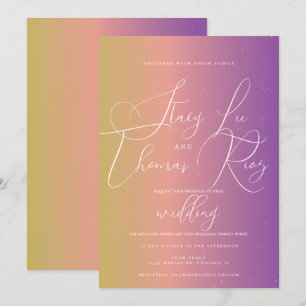 Invitation Mariage de script moderne Gras brillant Ombre viol