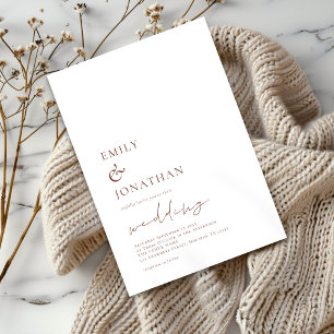Invitation Mariage de script moderne minimaliste