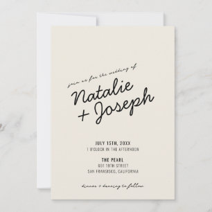 Invitation Mariage de script moderne rétro amusant Whimsical