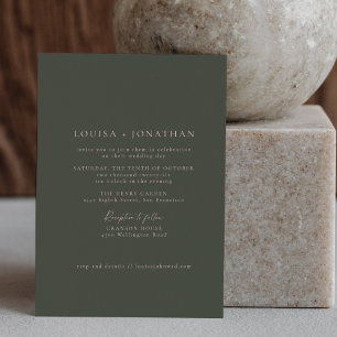Invitation Mariage de script officiel minimaliste de forêt ro