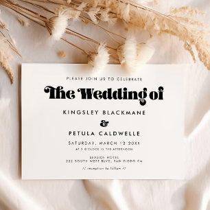 Invitation mariage de script rétro vintage