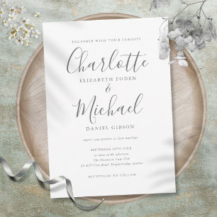 Invitation Mariage de script signature simple et élégant
