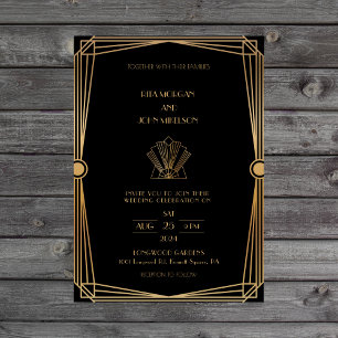 Invitation Mariage de script Vintage or classique