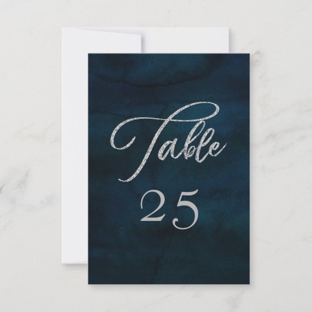Invitation Mariage de siège en argent de la Marine Numéro de  (Devant)