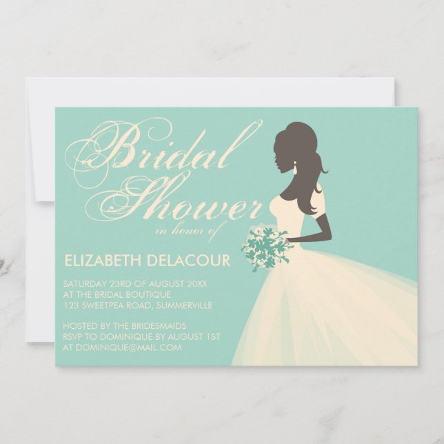 Invitation Mariage de soie Organza Gown de douche  (Devant)