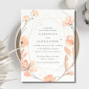 Invitation Mariage de speckletone florale de l'aquarelle