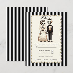 Invitation Mariage de squelette de dessin animé mariée + mari