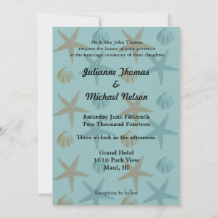Invitation Mariage de Starfish and Shells Beach