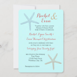 Invitation Mariage de Starfish Beach