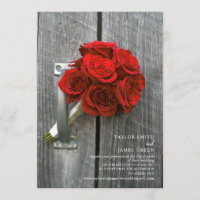 Mariage de streaming virtuel Rustic Red Rose Bouqu