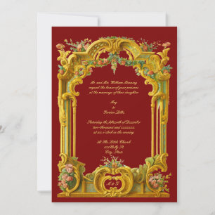 Invitation Mariage de style baroque rococo couleur française