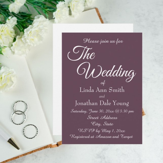 Invitation Mariage de style simple (In Situ Wedding)