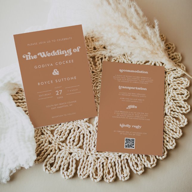 Invitation Mariage de sucre brun rétro élégant (Créateur téléchargé)
