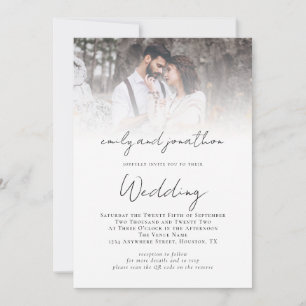 Invitation Mariage de superposition photo de code QR de scrip