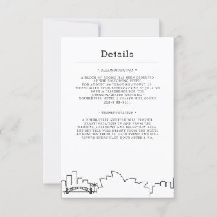 Invitation Mariage de Sydney, Australie Détails de l'invité