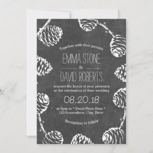 Invitation Mariage de tableau de bord Rustique de pin sylvest