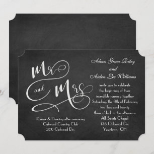 Invitation mariage de tableau noir