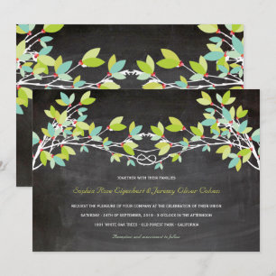 Invitation Mariage de tableau noué par vert d'arbre d'amour