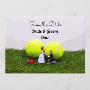 Invitation Mariage de tennis, date à retenir avec mariée et m