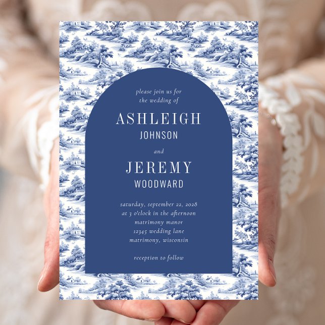 Invitation Mariage de Toile d'Arche Bleu antique (Créateur téléchargé)