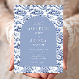 Invitation Mariage de Toile d'Arche Bleu antique