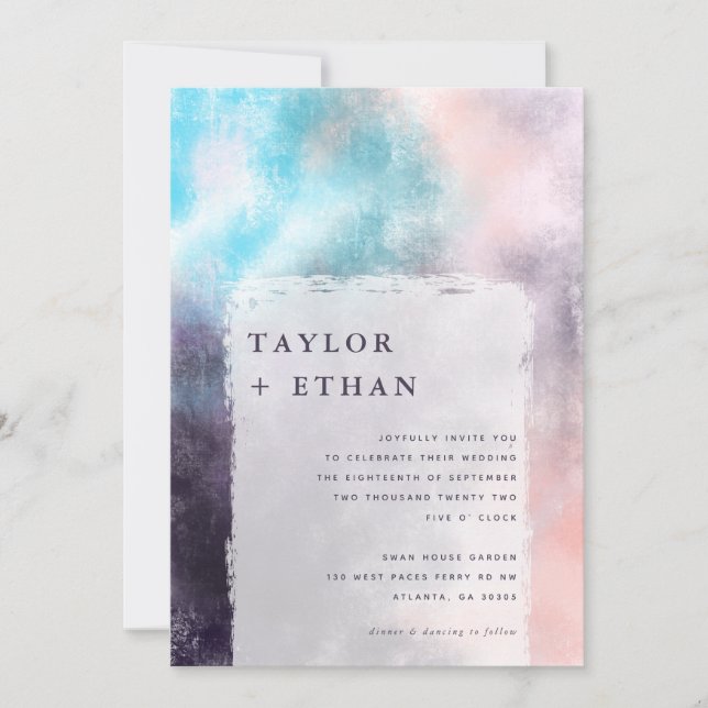 Invitation Mariage de toile peint moderne (Devant)