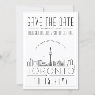 Invitation Mariage de Toronto Styliszed Skyline Enregistrer l