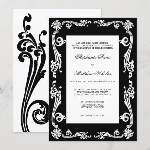 Invitation Mariage de tourbillons de fleurs cosmopolites
