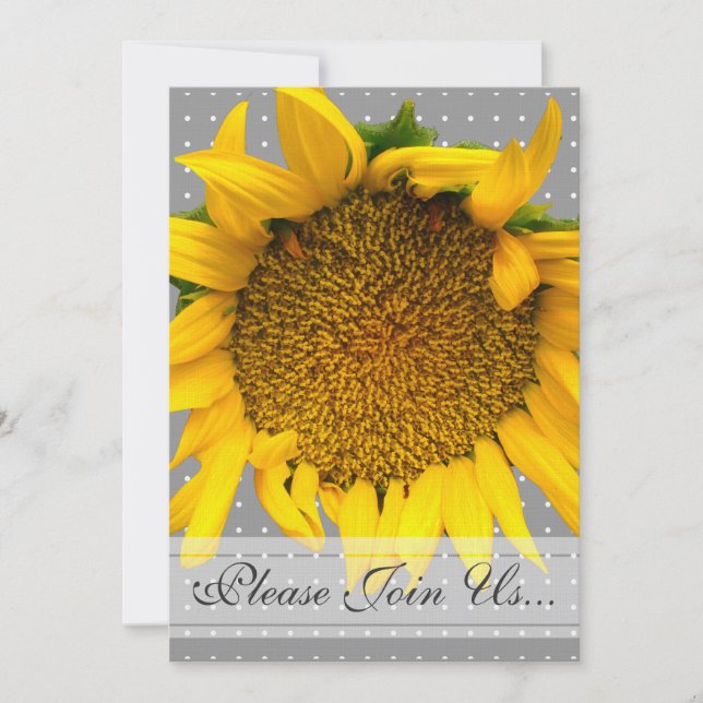 Invitation Mariage de tournesol avec des points (Devant)