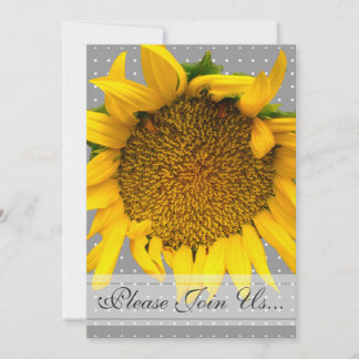 Invitation Mariage de tournesol avec des points