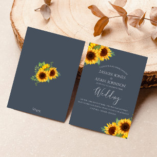 Invitation Mariage de tournesol Boho Royal Blue Opulence