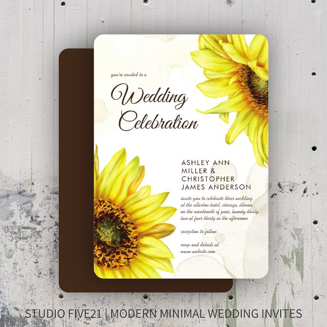 Invitation Mariage de tournesol écossais (Créateur téléchargé)