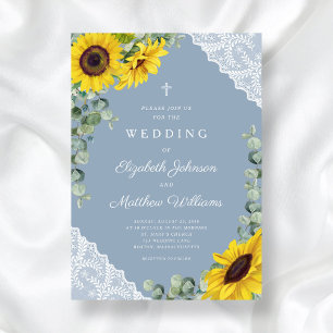 Invitation Mariage de tournesol floral rustique