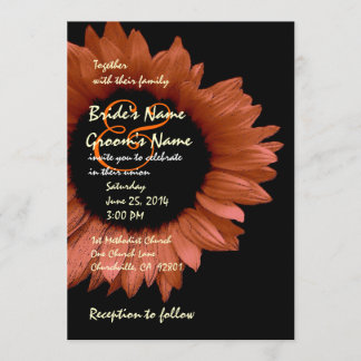 Invitation Mariage de tournesol orange de Harvest Ver 007