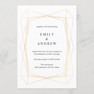 Invitation Mariage de trame géométrique simple et élégant