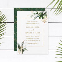 Mariage de trame or Tropical Watercolor Feuille