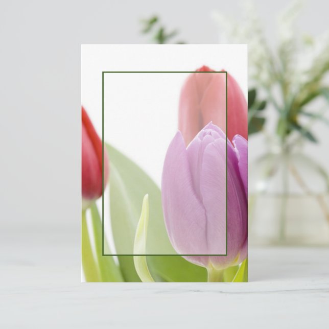 Invitation Mariage de tulipes à budget vierge (Debout devant)