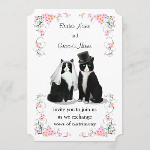 Invitation Mariage de Tuxedo Cat