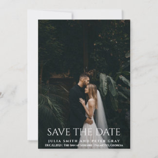 Invitation Mariage de typographie blanche élégant et simple S