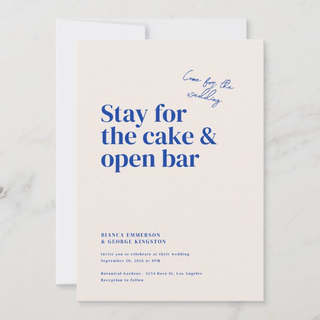 Invitation Mariage de typographie de Belmont (Devant)