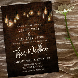 Invitation Mariage de typographie en brique industrielle Edis