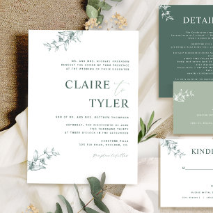 Invitation Mariage de typographie minimaliste, moderne et éco