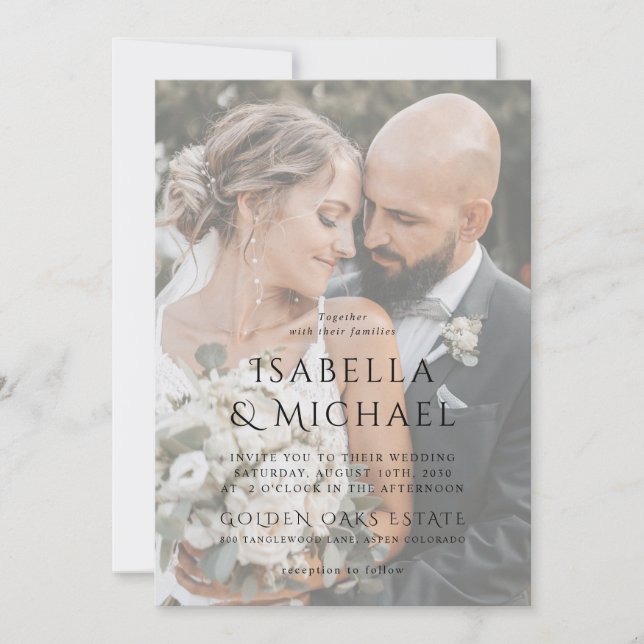Invitation Mariage de typographie moderne (Devant)