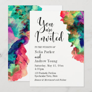 Invitation Mariage de typographie moderne et colorée