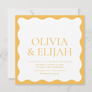 Invitation Mariage de typographie moderne Jaune Vide