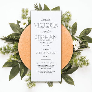 Invitation Mariage de typographie noir blanc simple et élégan