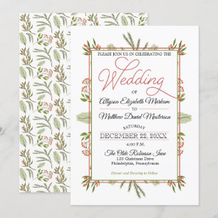 Invitation Mariage de vacances pour les baies et les pins d'h