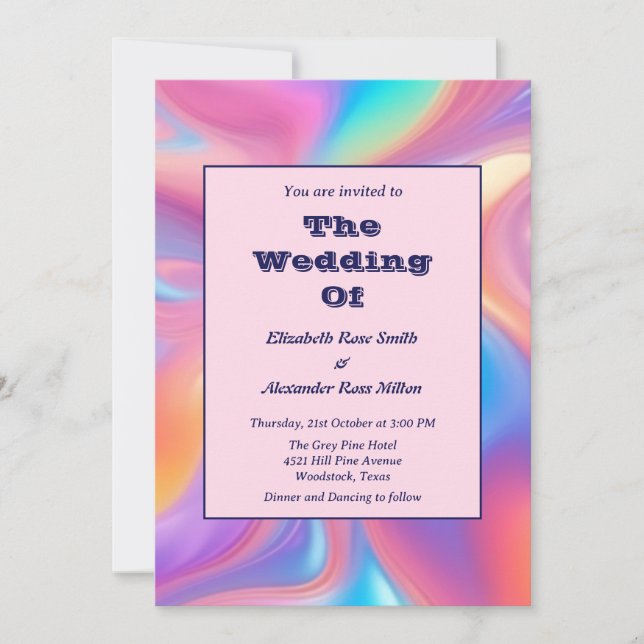 Invitation Mariage de vagues abstraites rétro super (Devant)